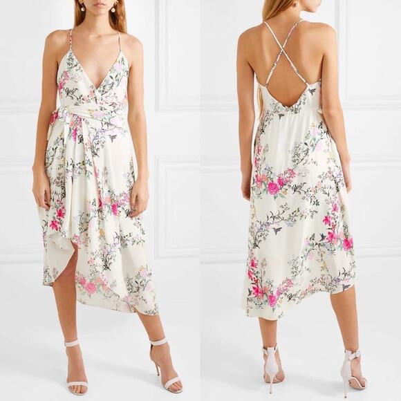 EQUIPMENT Tabitha Simmons Estille Asymmetric Crepe De Chine White Dress 2 - Picture 9 of 16